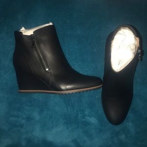 Black Wedge Booties